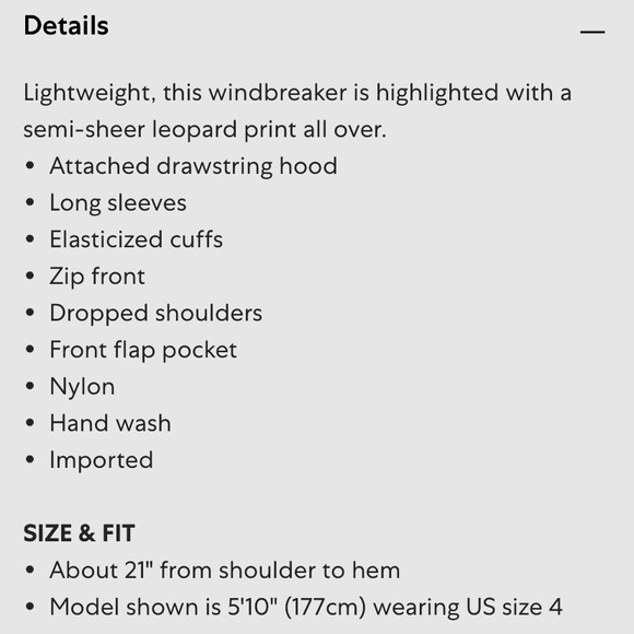 ✨GOOD AMERICAN Icy Leopard Print Windbreaker Jacket✨ NWT - Picture 16 of 16